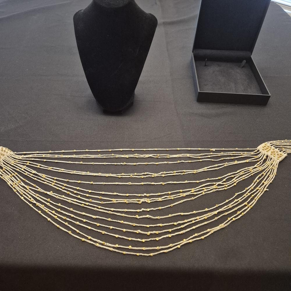 Elegant Gold Beaded Necklace - Picture 6 of 6